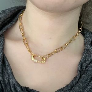 Stainless steel fashion trendy necklace gold new